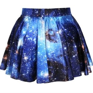 Stretchy Flared A-Line Pleated Skater Skirt (OS)